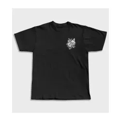  Detalle del estampado de camiseta Kitsune Warrior con diseño de zorro japonés