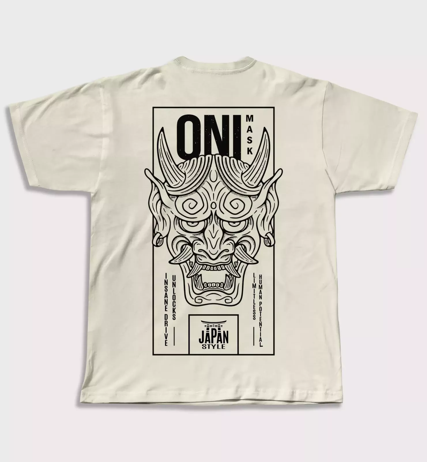 Imagen de camiseta Oni Mask con diseño de máscara demoníaca japonesa