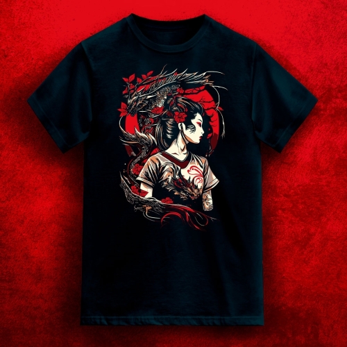 Camiseta Geisha - Guardiana de Dragones