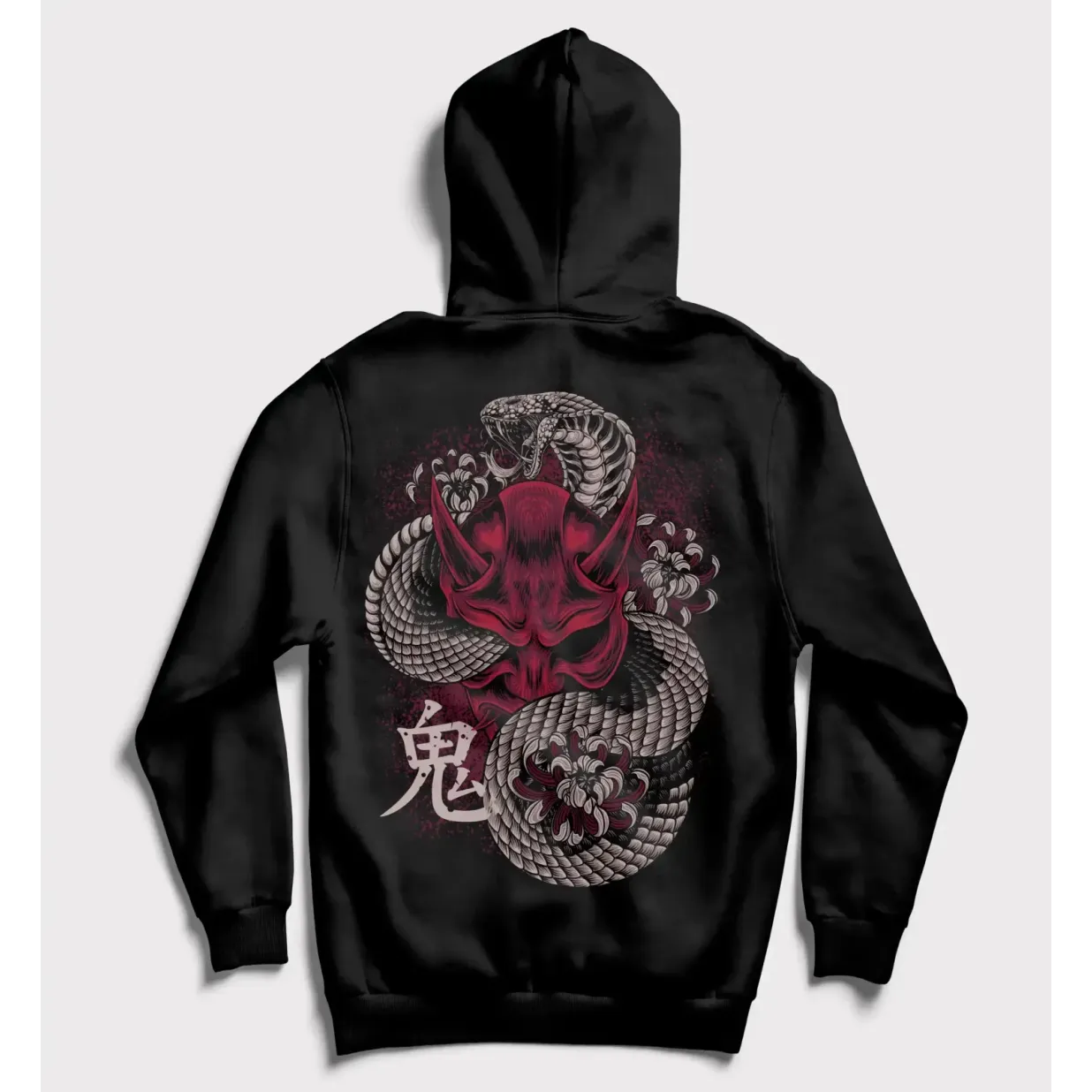 Oni Mask Snake - Sudadera de Máscara Oni con Serpiente
