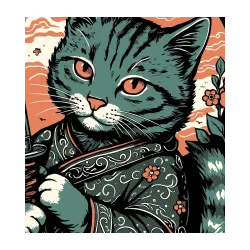 Samurai Cat - Sudadera de Gato Samurai Divertido